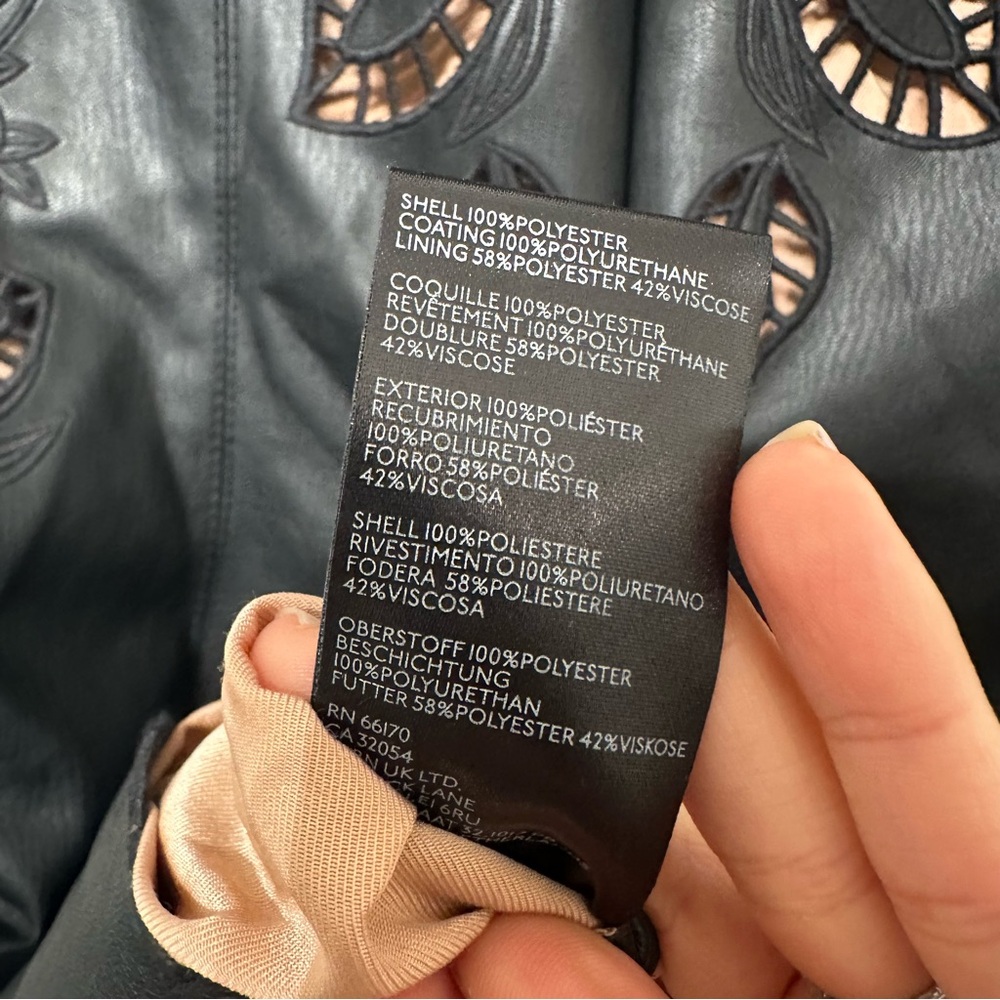 NWT Anthropologie Faux Leather Laser Cut Mini Dress - Picture 10 of 11